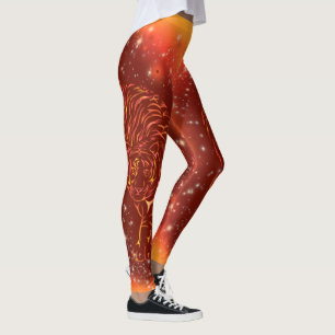 Tiger Leggings Running In Galaxy Starry Night