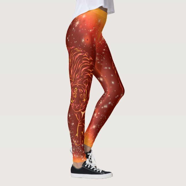 Tiger Leggings Running In Galaxy Starry Night  (Right)
