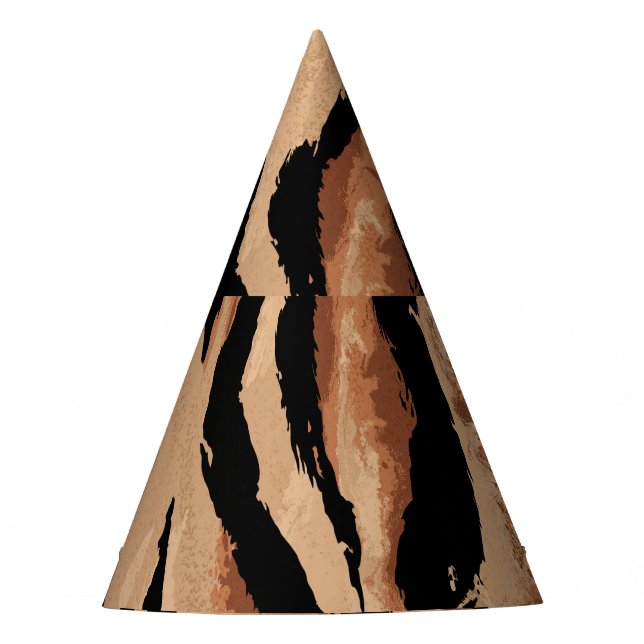 Tiger Leopard: Animal Skin Seamless Party Hat (Front)