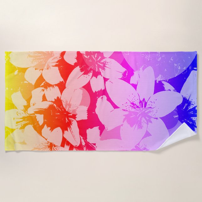 Tiger Lilies Beach Towel (Front)