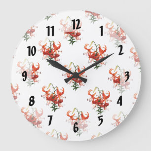 Tiger Lilies Large Clock