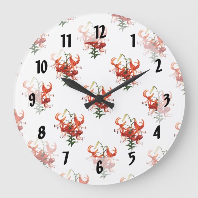 Tiger Lilies Large Clock (Front)
