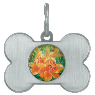 Tiger lilies pet name tag