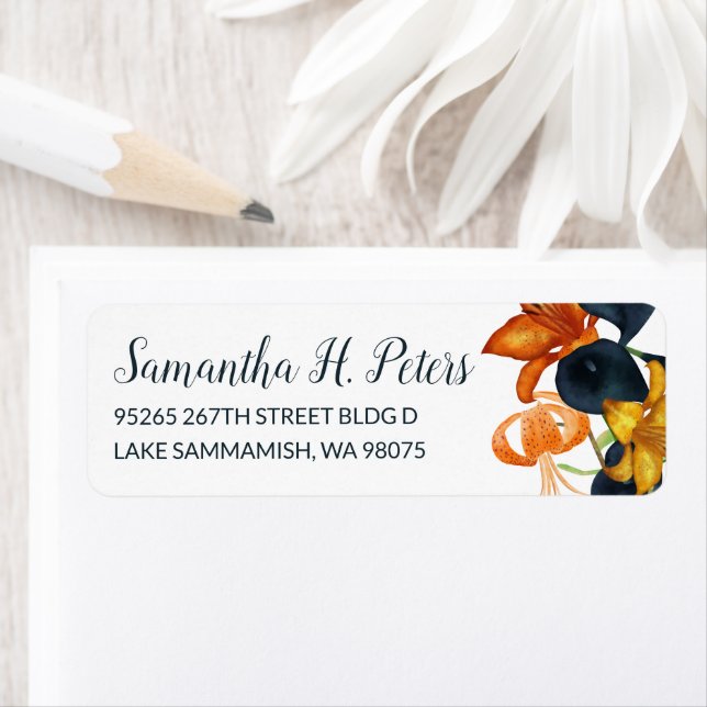 Tiger Lilies Return Address Labels (Insitu)