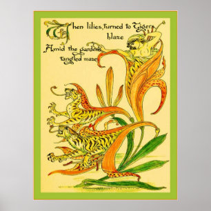 Tiger Lilies  ~ Vintage Art Nouveau Print
