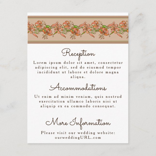 Tiger Lilies Wedding Enclosure (Front)