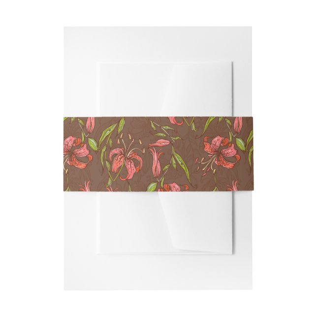 Tiger Lilies Wedding Invitation Belly Band (Front Example)