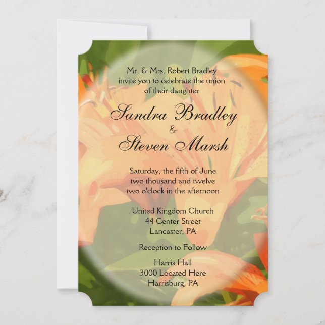 Tiger Lilies Wedding Invitations (Front)