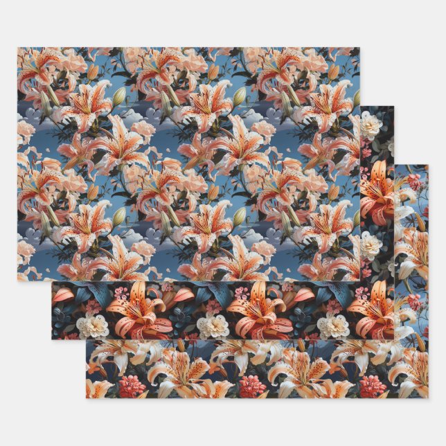 Tiger Lilly Collection 3 x Wrapping Paper Sheet (Set)