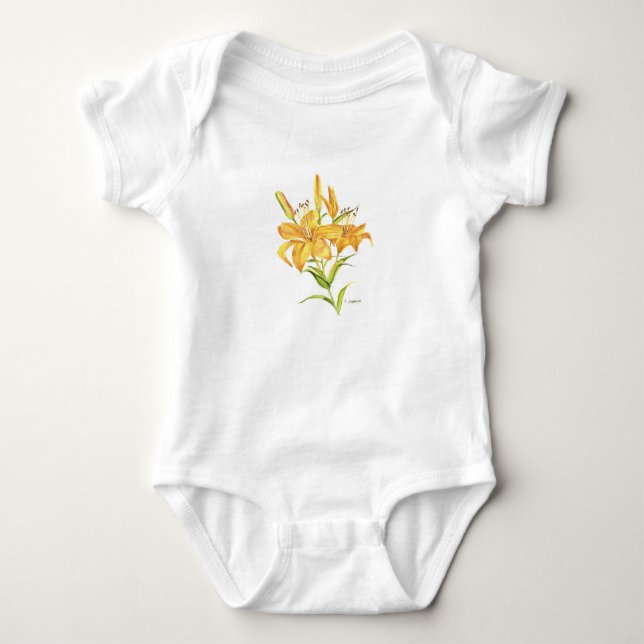 Tiger lily baby bodysuit (Front)