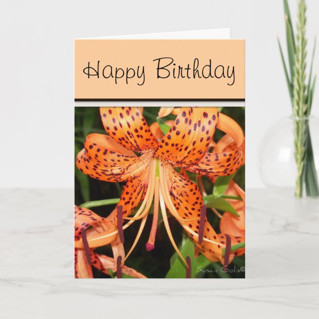 Tiger Lily Birthday Card (Front)