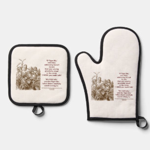 Tiger-Lily Can Talk Worth Talking To Wonderland Oven Mitt & Pot Holder Set
