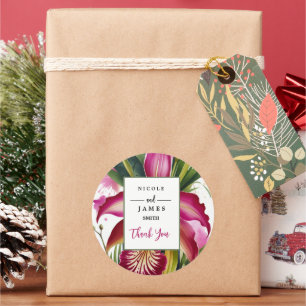 Tiger Lily Elegant Floral Classic Round Sticker