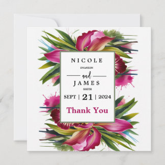 Tiger Lily Elegant Floral Thank You Card