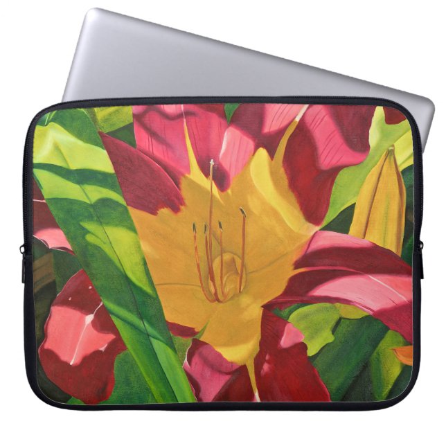 Tiger Lily Floral Laptop Sleeve (Front)