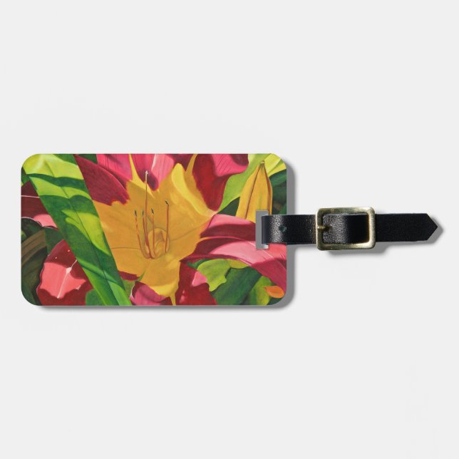 Tiger Lily Floral Luggage Tag (Front Horizontal)