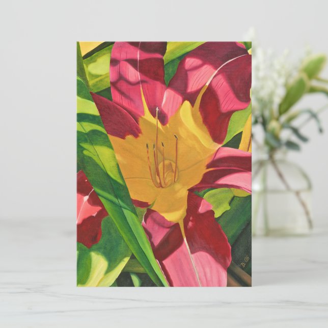 Tiger Lily Floral Thank You Card (Standing Front)