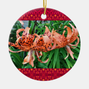 Tiger Lily Flower Ceramic Tree Decoration