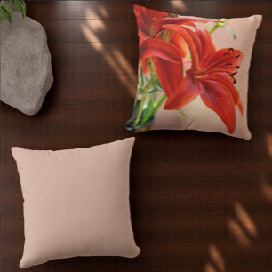Tiger Lily Flower Close-Up Photograph Cushion