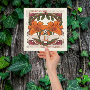 Tiger Lily- Flower Meaning Vintage-Style Green Card
