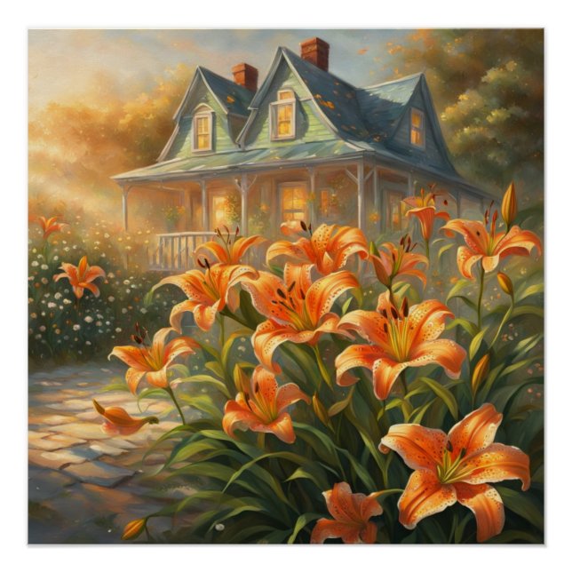 Tiger Lily Flower Poster (Front)