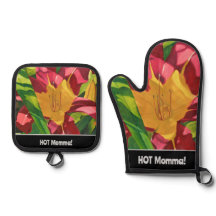 Tiger Lily Hot Momma Oven Mitt & Pot Holder Set