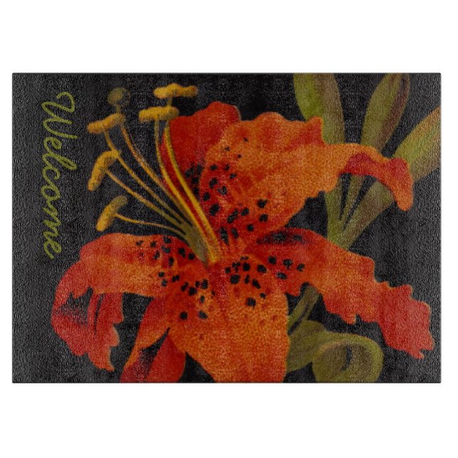 Tiger Lily Large Cutting Board (Front)