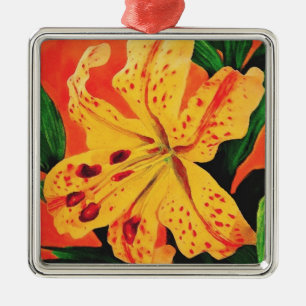 Tiger Lily Metal Tree Decoration