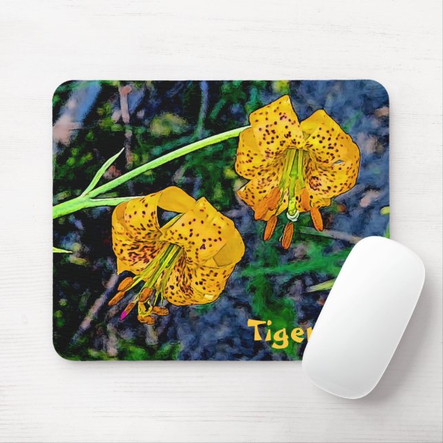 Tiger Lily Mouse Mat (With Mouse)