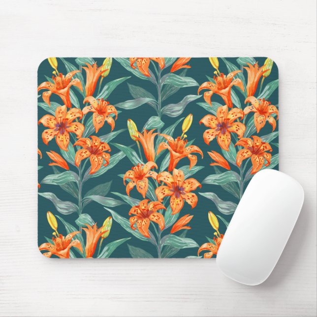 Tiger Lily Mouse Mat (With Mouse)