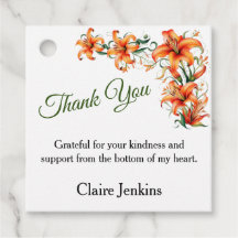 Tiger Lily Personalisable Thank You