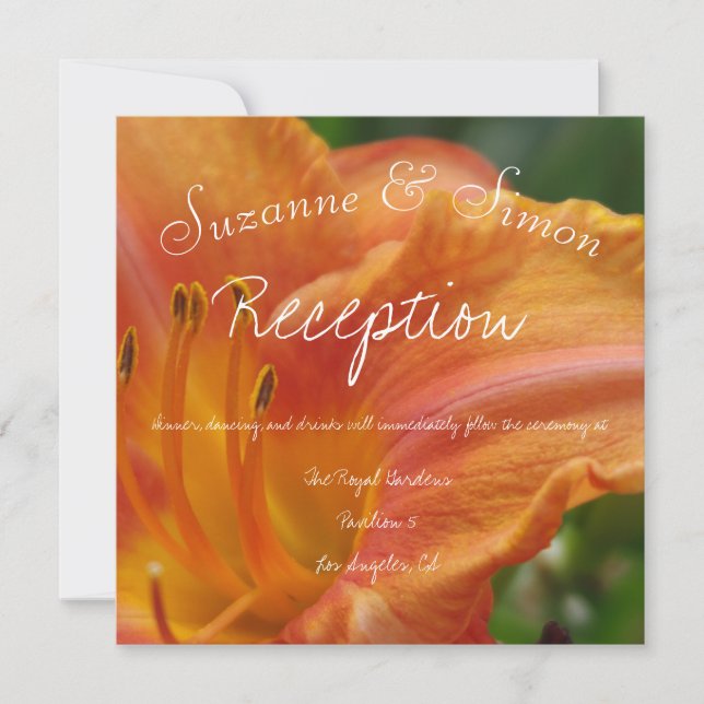 Tiger Lily Reception Invitation (Front)