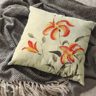 Tiger Lily - red Cushion