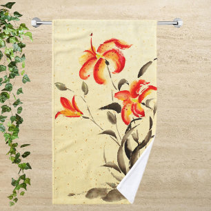 Tiger Lily - red Hand Towel