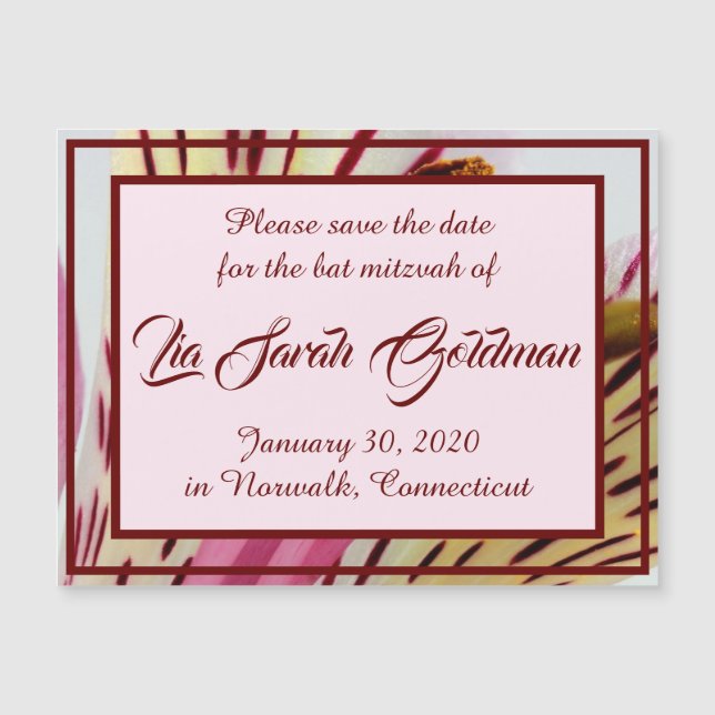 Tiger Lily Save the Date Magnet (Front)