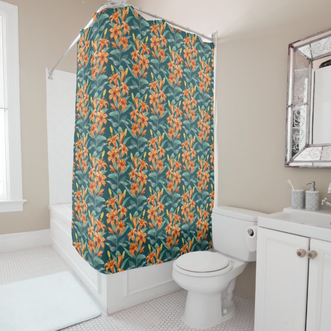 Tiger Lily Shower Curtain (In Situ)