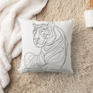 Tiger Line Art Cushion