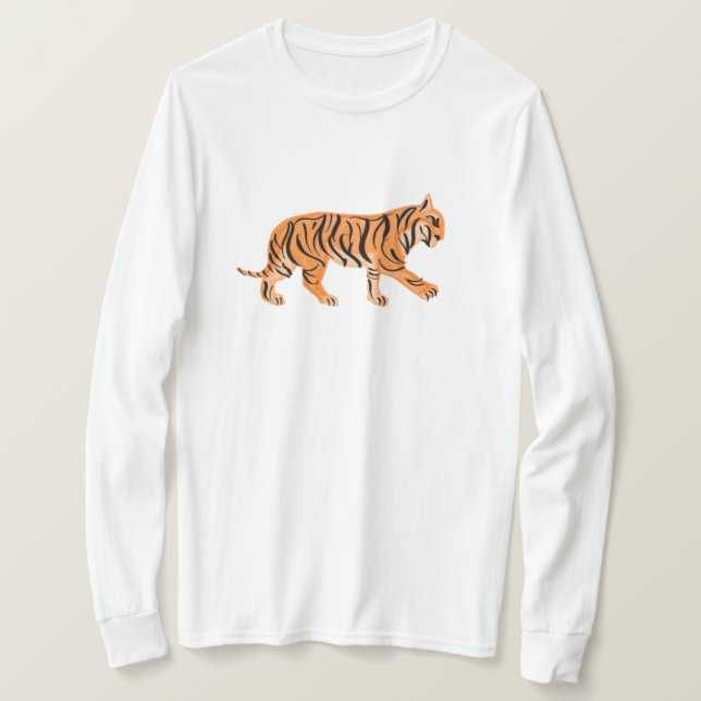 Tiger Long Sleeve T-Shirt (Design Front)