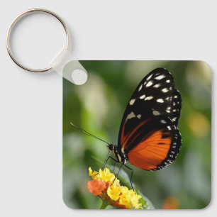 Tiger Longwing butterfly on flower  Key Ring