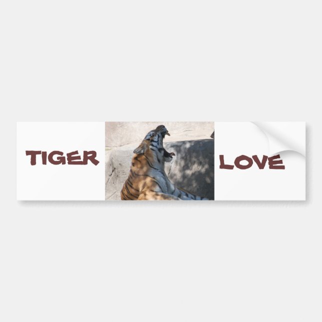 Tiger Love Bumper Sticker (Front)