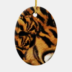Tiger Love_ Ceramic Tree Decoration
