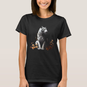 Tiger Lover Artwork Flower Animal Motif Tiger 12 T-Shirt