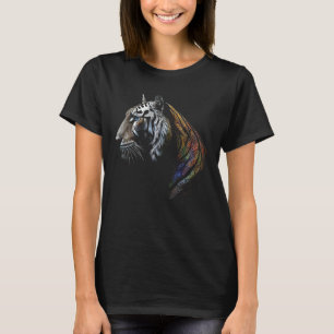 Tiger Lover Artwork Mandala Animal Motif Tiger T-Shirt