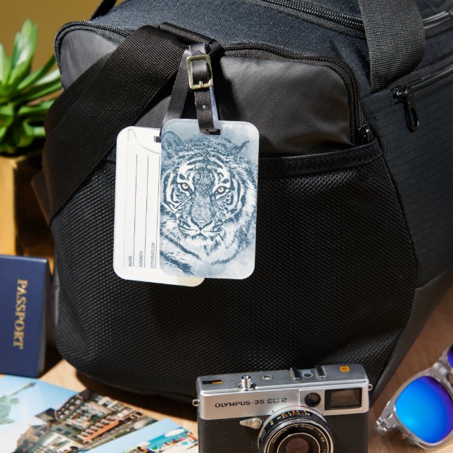 tiger luggage tag (Front & Back)