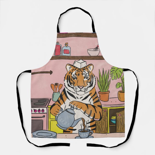 Tiger Making Tea Apron (Front)