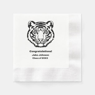Tiger Mascot School Reunion Graduation Napkin