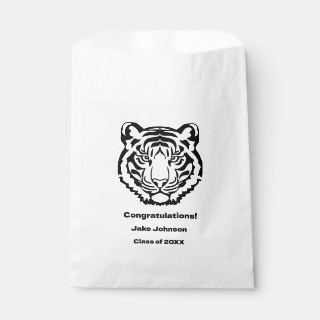 Tiger Mascot Themed Graduation Favour Bag Reunion (Front)