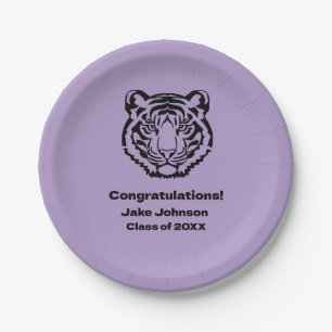 Tiger Mascot Themed Graduation Napkins Reunion Paper Plate