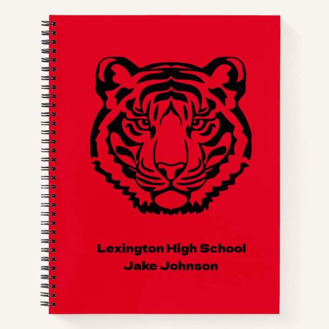 Tiger Mascot Themed   Notebook (Front)