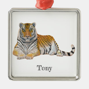 Tiger Metal Tree Decoration